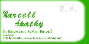 marcell apathy business card