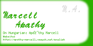 marcell apathy business card